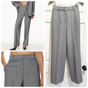 Aritzia Babaton Agency Pant High Rise Trousers Gray Herringbone Pants Size 2